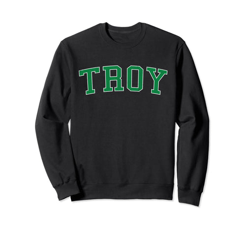 Troy Il Distressed Green Varsity Sweatshirt - Novelty Apparel for Adults - T-Shirt, Sweatshirt, Hoodie