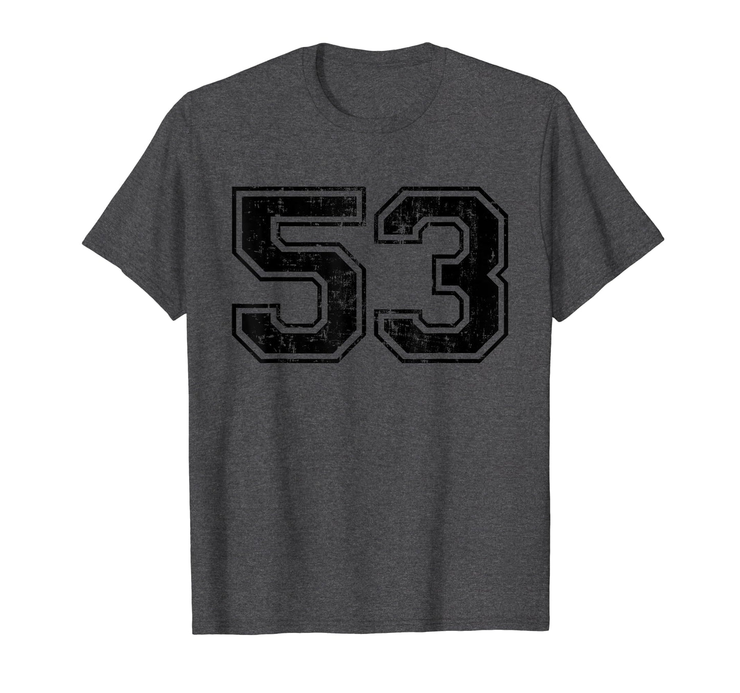 Number 53 Varsity Distressed Sport Team T-Shirt - Unique Graphic Men Women - T-Shirt, Sweatshirt, Hoodie