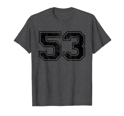 Number 53 Varsity Distressed Sport Team T-Shirt - Unique Graphic Men Women - T-Shirt, Sweatshirt, Hoodie