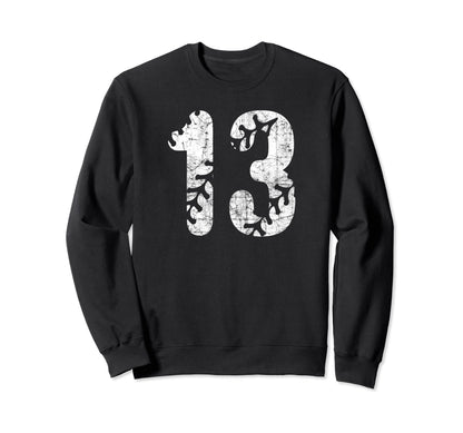 Baseball Softball Mom 13 Number 13 Sweatshirt - Custom Art Print Unisex - T-Shirt, Sweatshirt, Hoodie