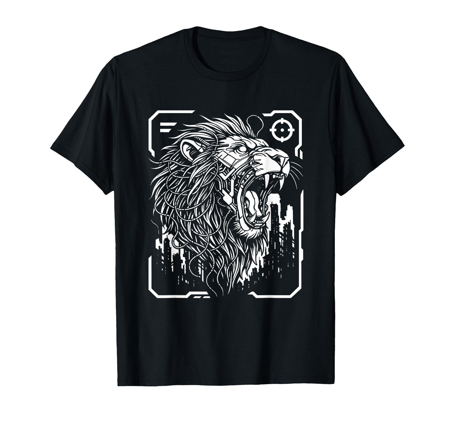 Cyber Lion Dystopian Techwear Aesthetic T-Shirt - Streetwear Style Unisex - T-Shirt, Sweatshirt, Hoodie