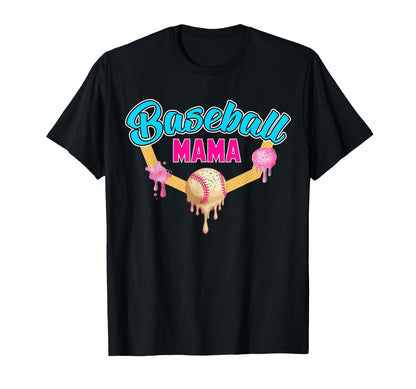 Baseball Mama Ice Cream Fan Moms Fun Summer T-Shirt - Graphic Print Unisex - T-Shirt, Sweatshirt, Hoodie