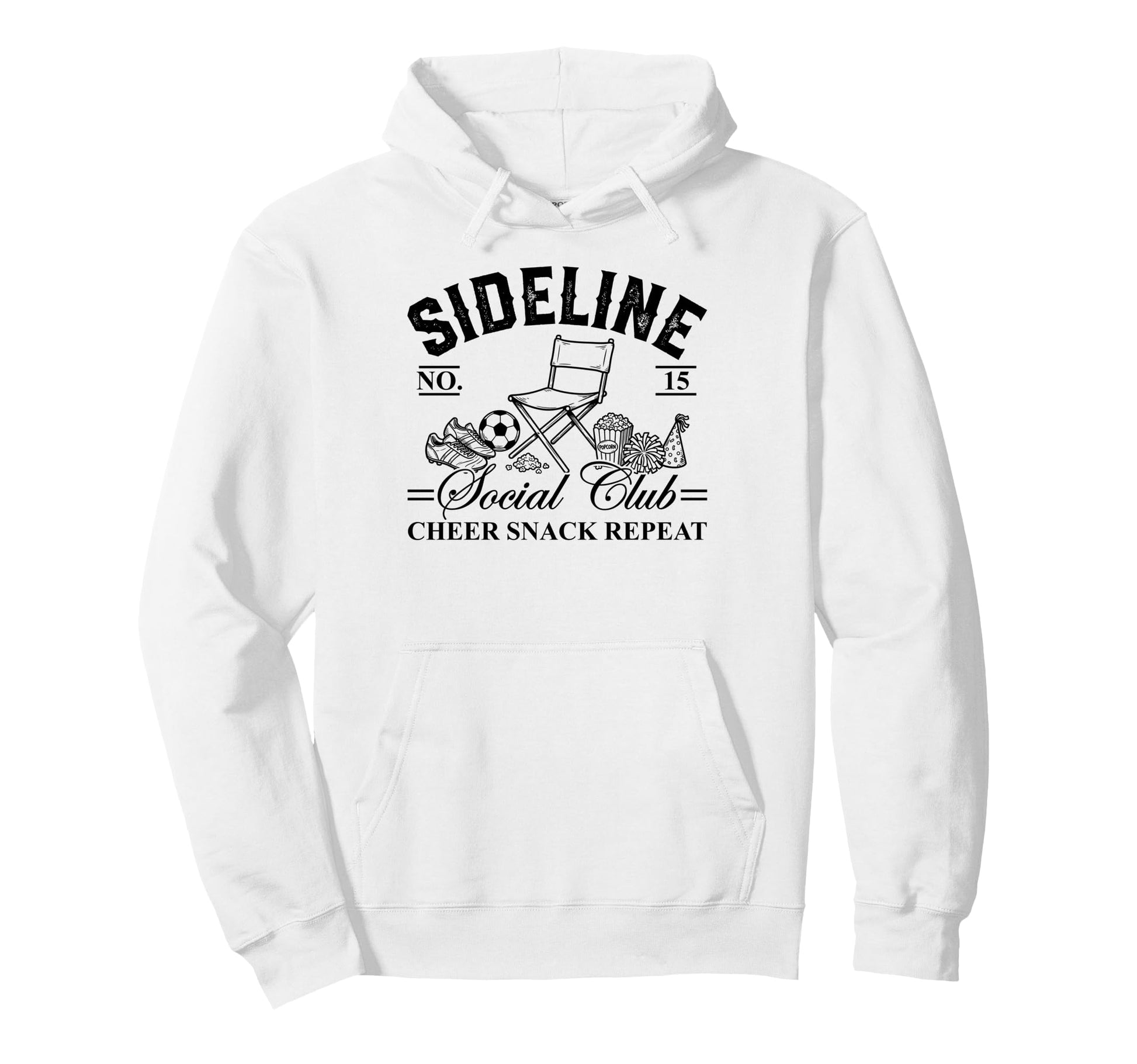 Funny Sideline Social Club Soccer Mom Hoodie - Graphic Print for Adults - T-Shirt, Sweatshirt, Hoodie