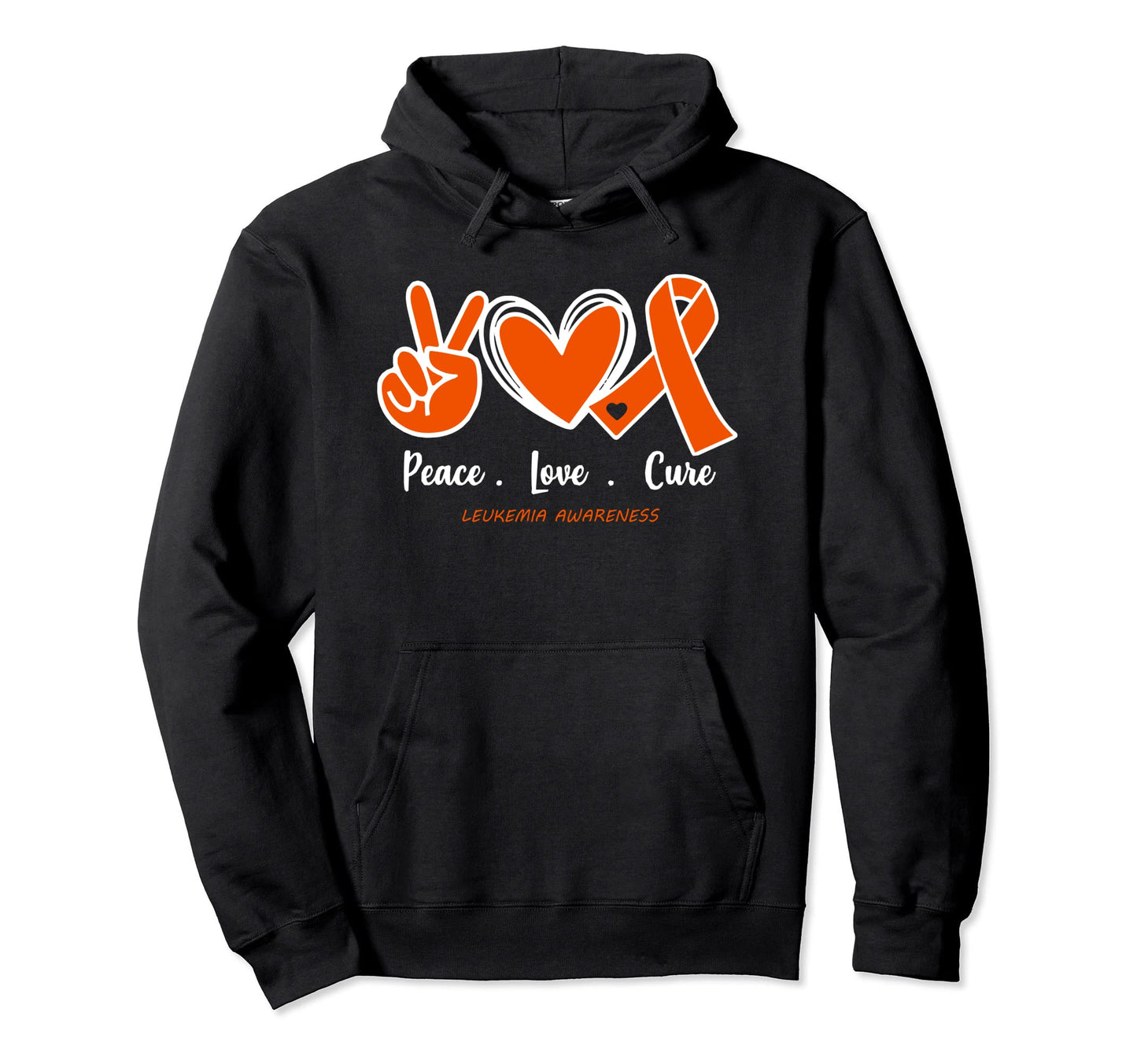 Peace Love Cure Leukemia Awareness Hoodie - Trendy Graphic for Adults - T-Shirt, Sweatshirt, Hoodie