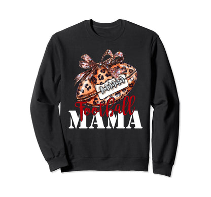 Leopard Cheetah Football Mom Mama Sweatshirt - Trendy Graphic Men Women - T-Shirt, Sweatshirt, Hoodie