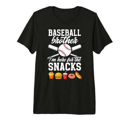 Here Snacks Baseball Brother Baseball T-Shirt - Unique Graphic for Adults - T-Shirt, Sweatshirt, Hoodie
