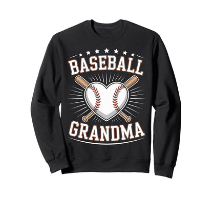 Baseball Grandma Baseball Family Sweatshirt - Unique Graphic Men Women - T-Shirt, Sweatshirt, Hoodie
