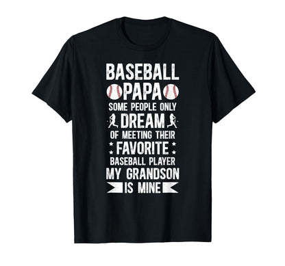 Favorite Baseball Player Papa Baseball Papa T-Shirt - Graphic Print Unisex - T-Shirt, Sweatshirt, Hoodie