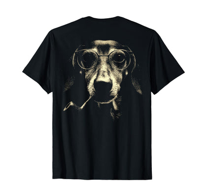 Dachshund Smoking Pipe Grunge Meme T-Shirt - Novelty Apparel for Adults - T-Shirt, Sweatshirt, Hoodie