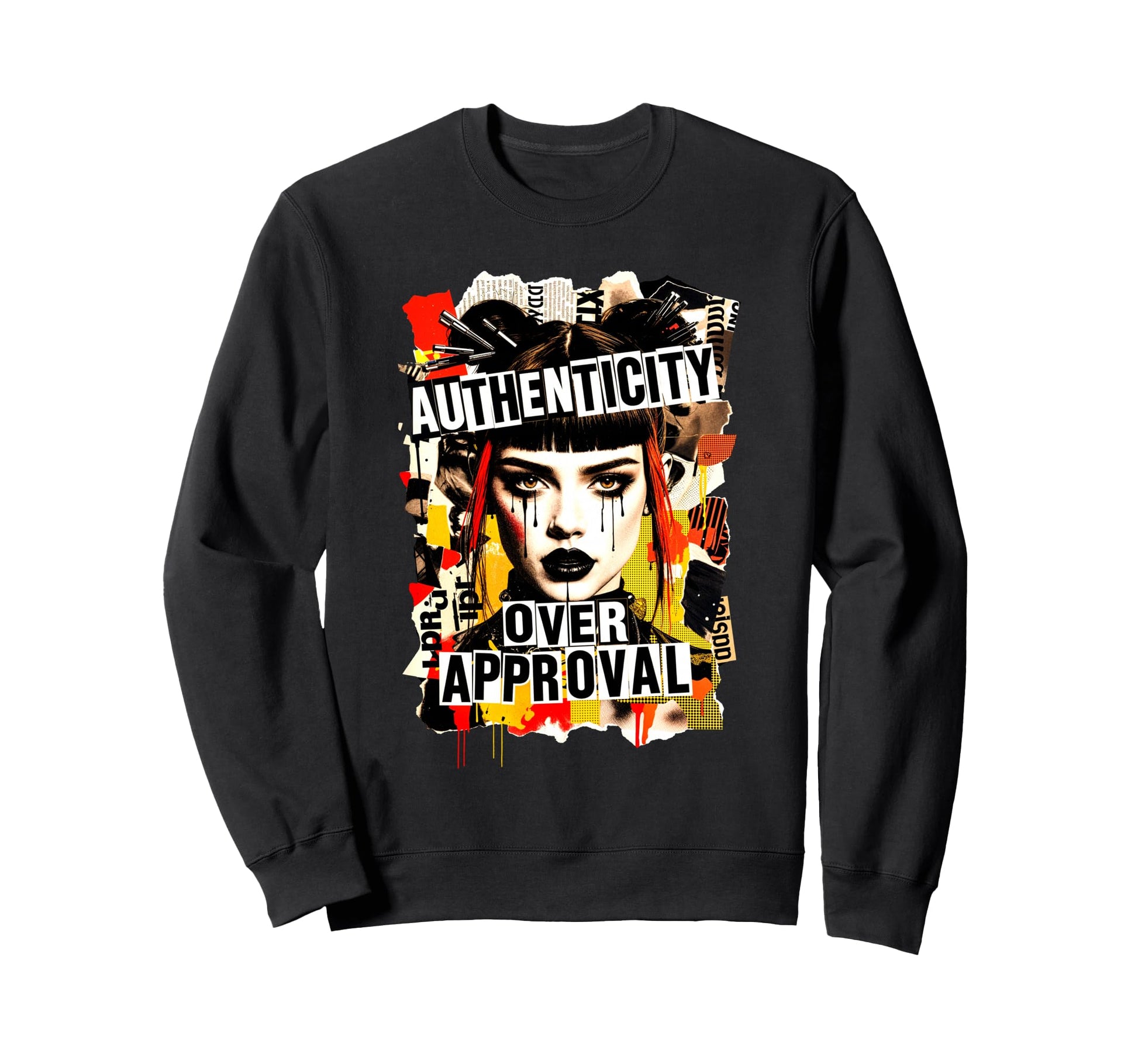 90S Grunge Punk Collage Riot Grrrl Sweatshirt - Minimalist Print Men Women - T-Shirt, Sweatshirt, Hoodie