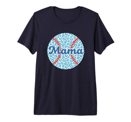Mama Leopard Baseball Mom Circle Tri T-Shirt - Custom Art Print Men Women - T-Shirt, Sweatshirt, Hoodie