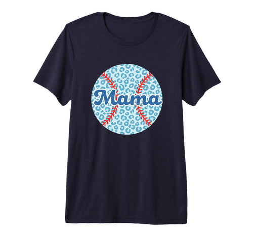 Mama Leopard Baseball Mom Circle Tri T-Shirt - Custom Art Print Men Women - T-Shirt, Sweatshirt, Hoodie