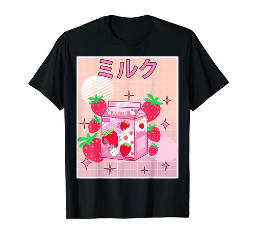 Strawberry Milk Shake Anime Kawaii T-Shirt - Novelty Apparel Unisex - T-Shirt, Sweatshirt, Hoodie