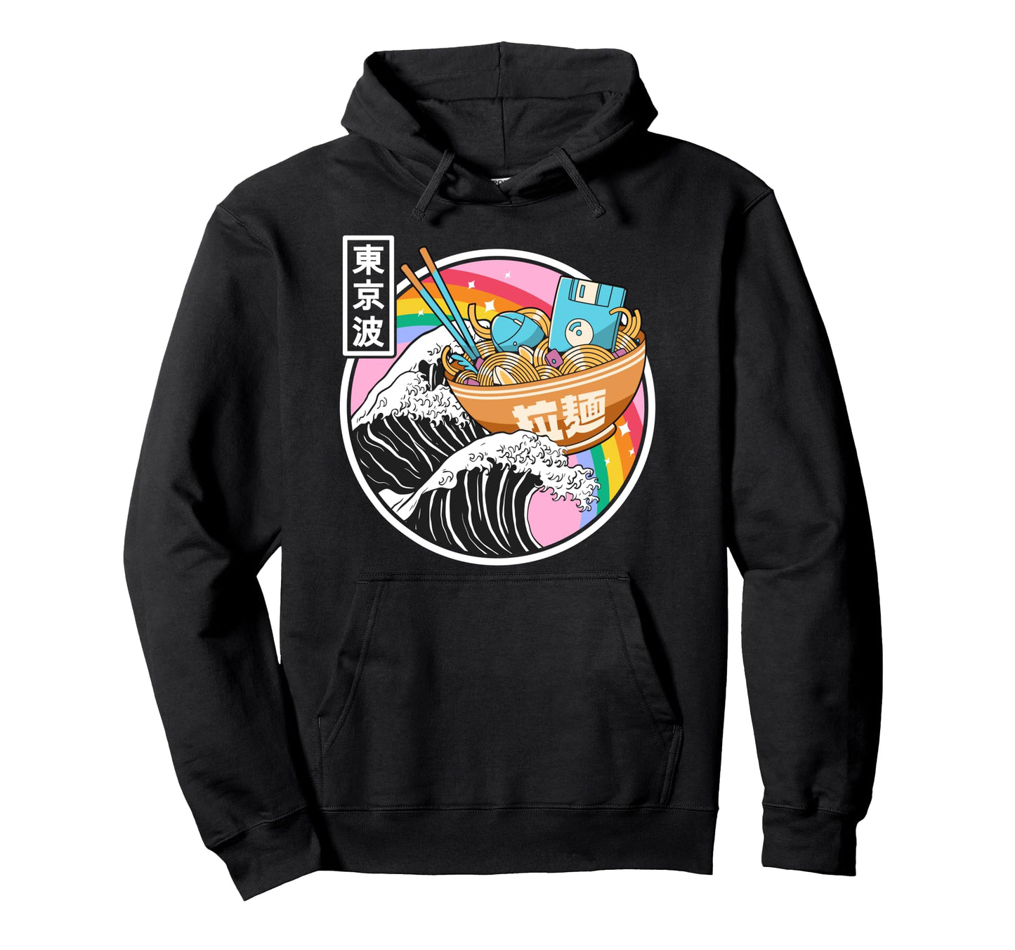 Computer Ramen Noodles Great Wave Hoodie - Streetwear Style for Adults - T-Shirt, Sweatshirt, Hoodie