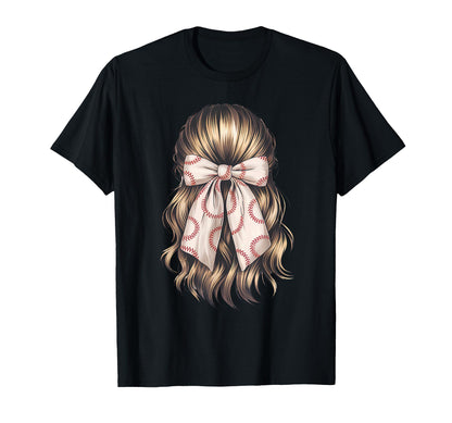 Baseball Coquette Bow Baseball Mom T-Shirt - Graphic Print Unisex - T-Shirt, Sweatshirt, Hoodie