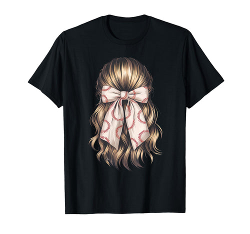Baseball Coquette Bow Baseball Mom T-Shirt - Graphic Print Unisex - T-Shirt, Sweatshirt, Hoodie