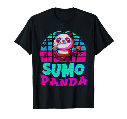 Sumo Panda Wrestler Vaporwave Japanese T-Shirt - Unique Graphic Men Women - T-Shirt, Sweatshirt, Hoodie