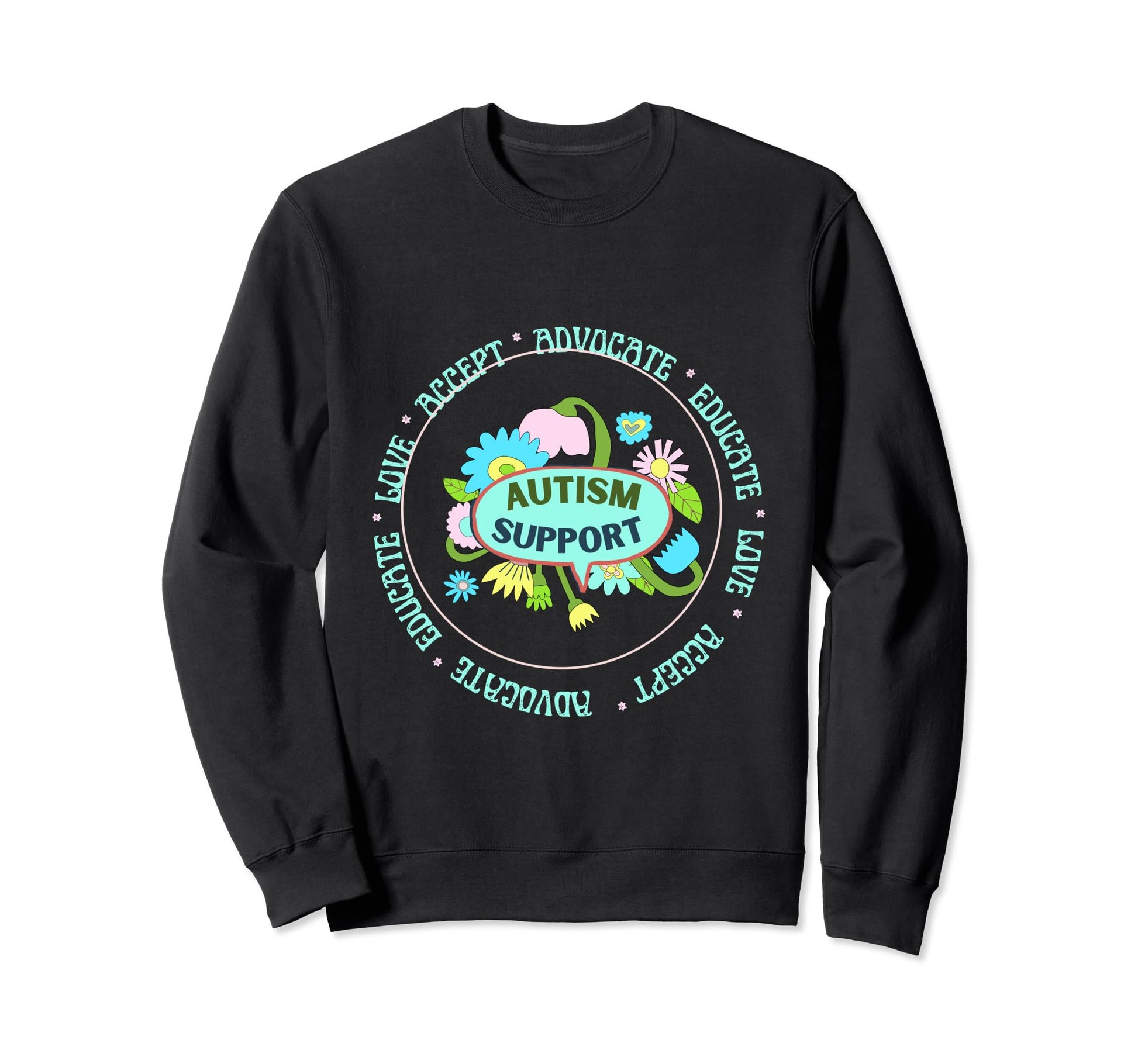 Autism Support Boho Colors And Sweatshirt - Minimalist Print Unisex - T-Shirt, Sweatshirt, Hoodie