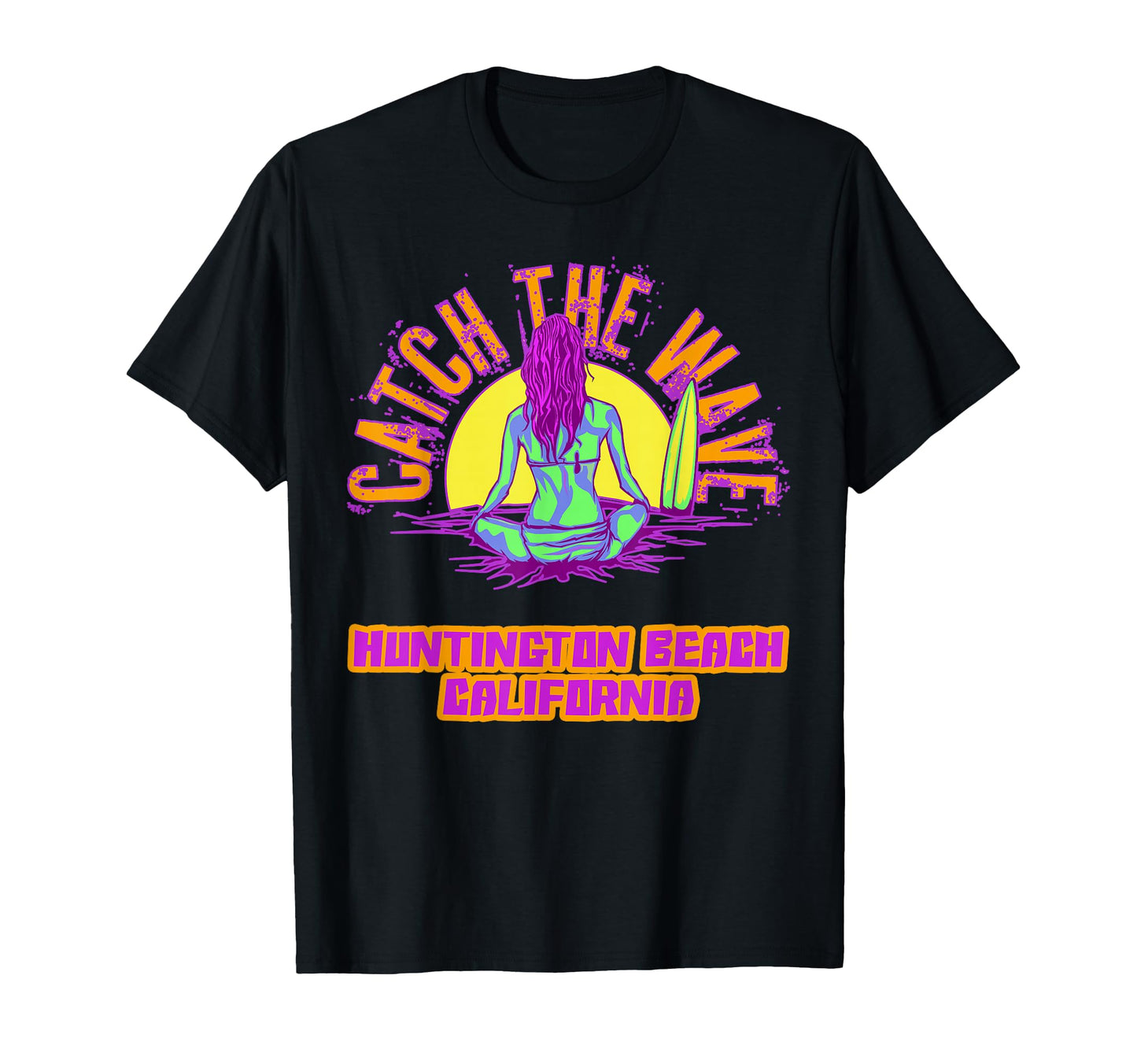 Huntington Beach California Surfing T-Shirt - Graphic Print Men Women - T-Shirt, Sweatshirt, Hoodie