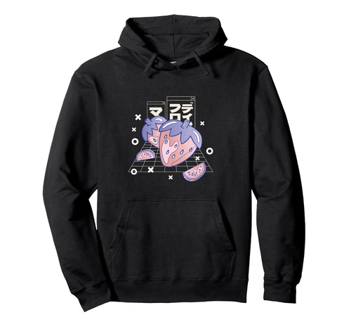 Strawberry Japanese Letters Hoodie - Fun Novelty Design for Adults - T-Shirt, Sweatshirt, Hoodie