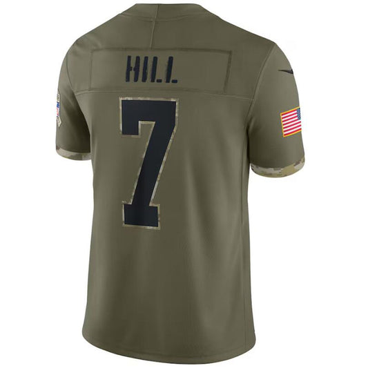 #7 Taysom Hill Player NO.Saints Olive Salute To Service Limited Football Jerseys football jersey product view 1