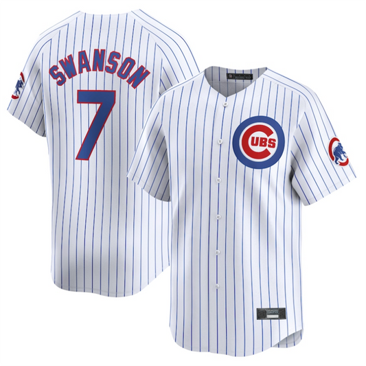#7 Dansby Swanson Player C.Cubs White Home Limited Game Baseball Jerseys baseball jersey product view 1