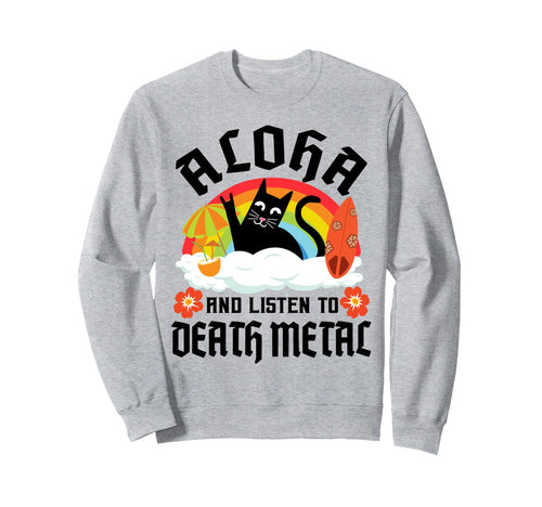 Hawaiian Cat Rainbow Aloha And Listen To Sweatshirt - Graphic Print Unisex - T-Shirt, Sweatshirt, Hoodie