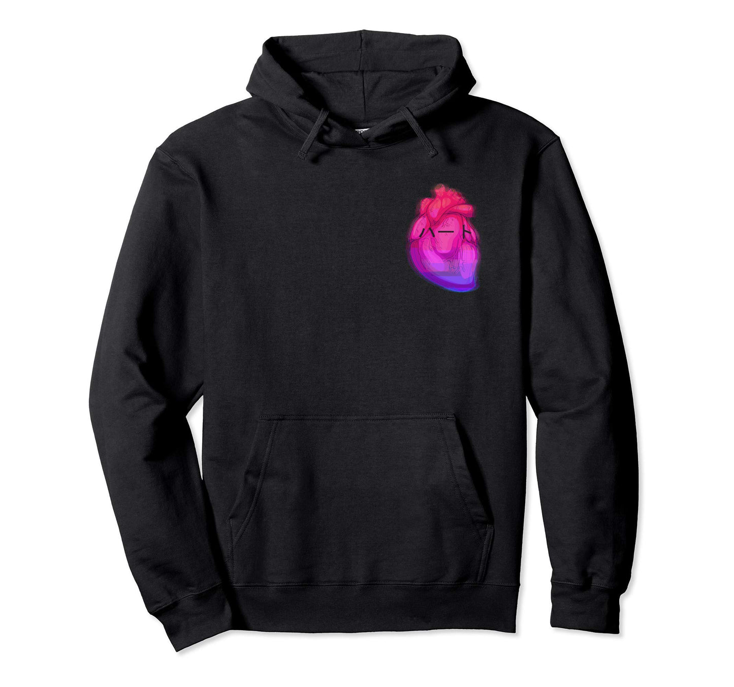 Aesthetic Vaporwave Heart Japanese Text Hoodie - Novelty Apparel Unisex - T-Shirt, Sweatshirt, Hoodie