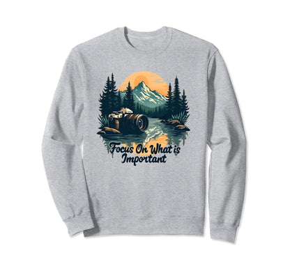 Mountainous Hiking Photographer Sweatshirt - Casual Everyday Wear Unisex - T-Shirt, Sweatshirt, Hoodie
