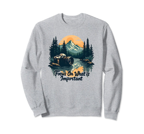 Mountainous Hiking Photographer Sweatshirt - Casual Everyday Wear Unisex - T-Shirt, Sweatshirt, Hoodie