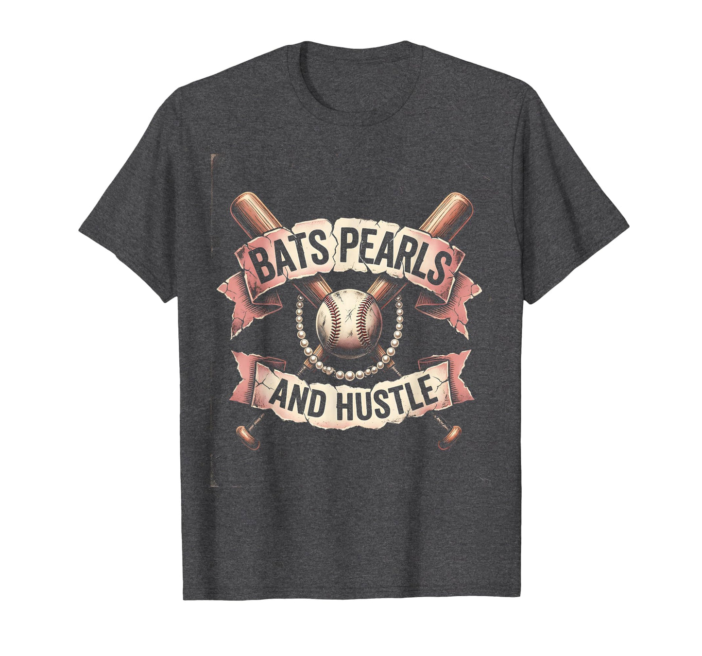 Bats Pearls And Hustle Baseball T-Shirt - Unique Graphic Men Women - T-Shirt, Sweatshirt, Hoodie