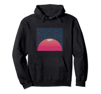 Lofi Aesthetic Sunset Line Art Aesthetic Hoodie - Graphic Print Men Women - T-Shirt, Sweatshirt, Hoodie