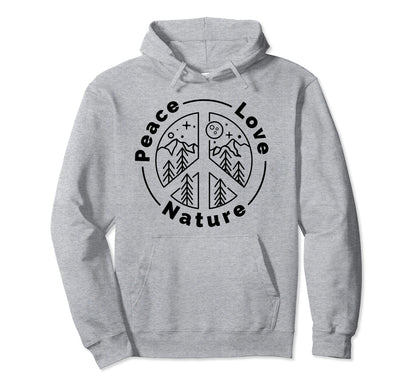 Hippie Peace Symbol Peace Love Nature Hoodie - Unique Graphic Unisex - T-Shirt, Sweatshirt, Hoodie