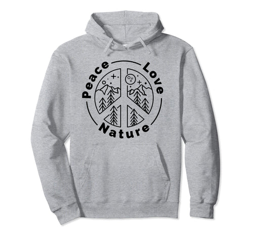 Hippie Peace Symbol Peace Love Nature Hoodie - Unique Graphic Unisex - T-Shirt, Sweatshirt, Hoodie