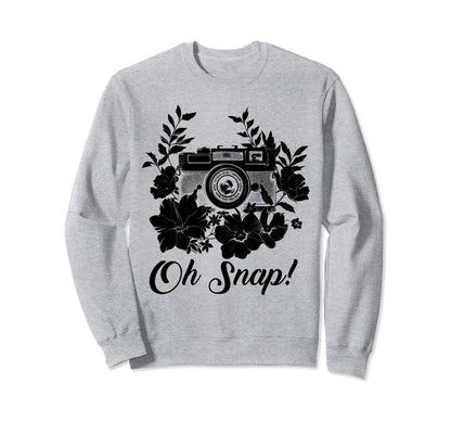 Photographer Oh Snap Funny Camera Sweatshirt - Novelty Apparel for Adults - T-Shirt, Sweatshirt, Hoodie