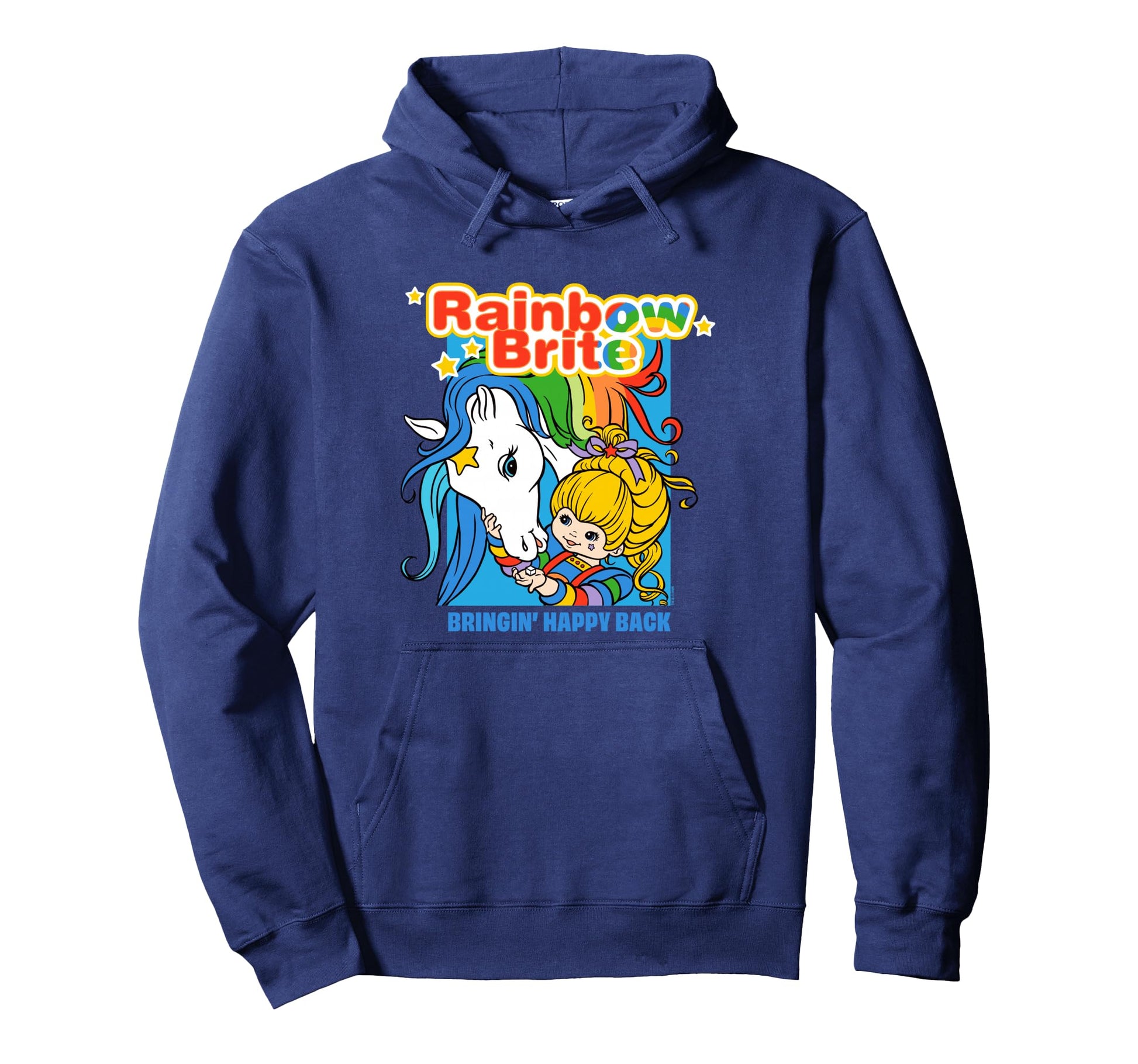 Rainbow Brite Bringin Happy Back Hoodie - Unique Graphic Men Women - T-Shirt, Sweatshirt, Hoodie