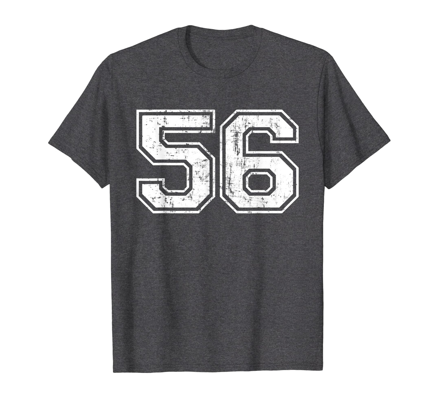 Number 56 Varsity Distressed T-Shirt - Casual Everyday Wear for Adults - T-Shirt, Sweatshirt, Hoodie
