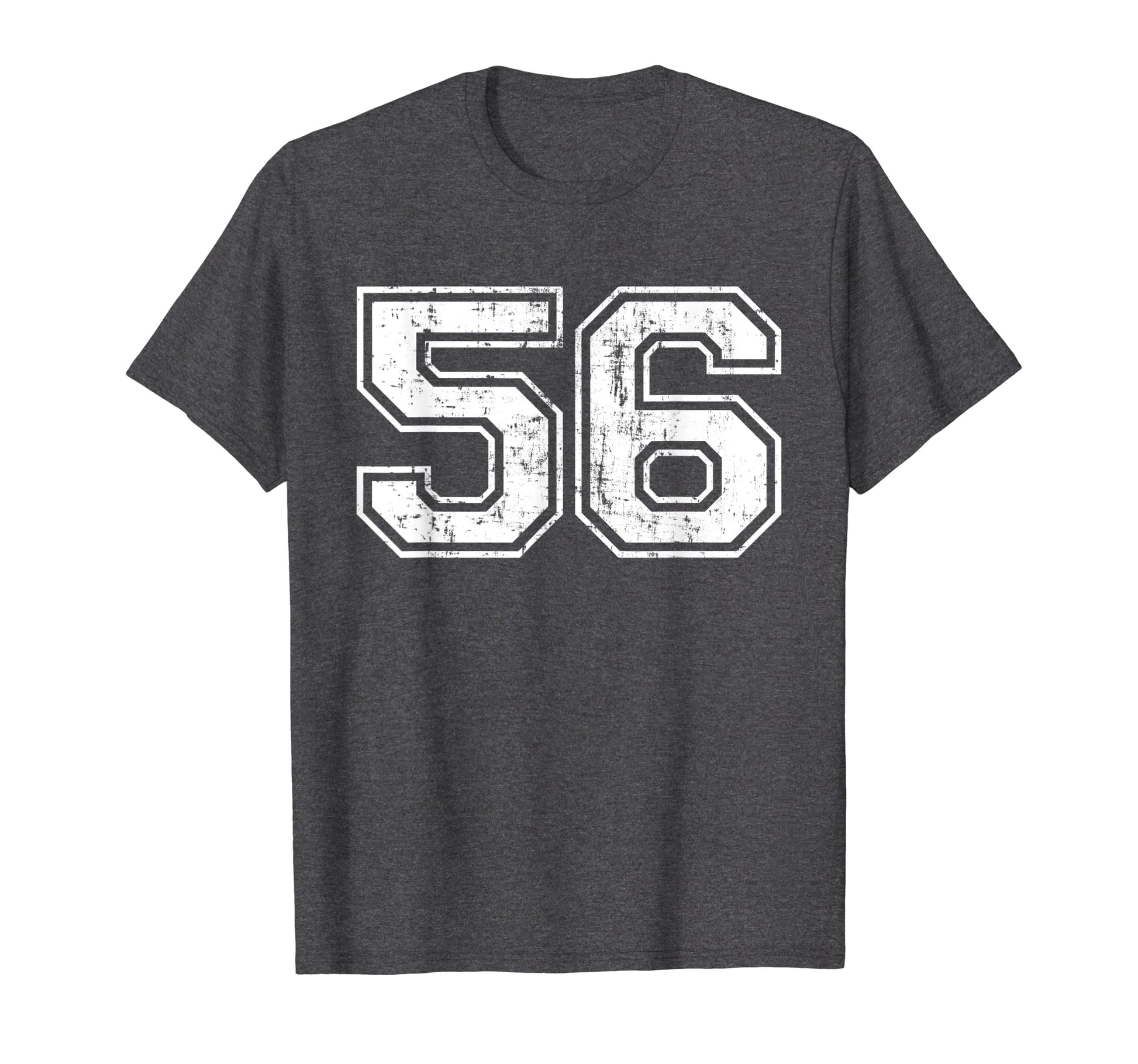 Number 56 Varsity Distressed T-Shirt - Casual Everyday Wear for Adults - T-Shirt, Sweatshirt, Hoodie