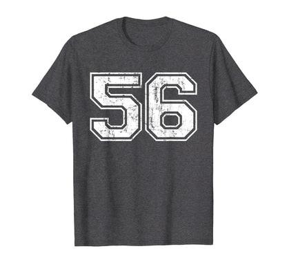 Number 56 Varsity Distressed T-Shirt - Casual Everyday Wear for Adults - T-Shirt, Sweatshirt, Hoodie