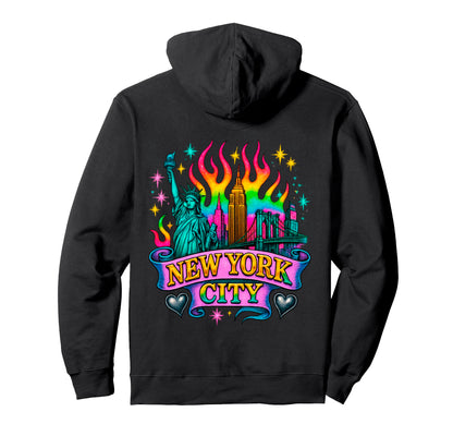 New York City Rainbow Tattoo Art Nyc Hoodie - Custom Art Print Men Women - T-Shirt, Sweatshirt, Hoodie