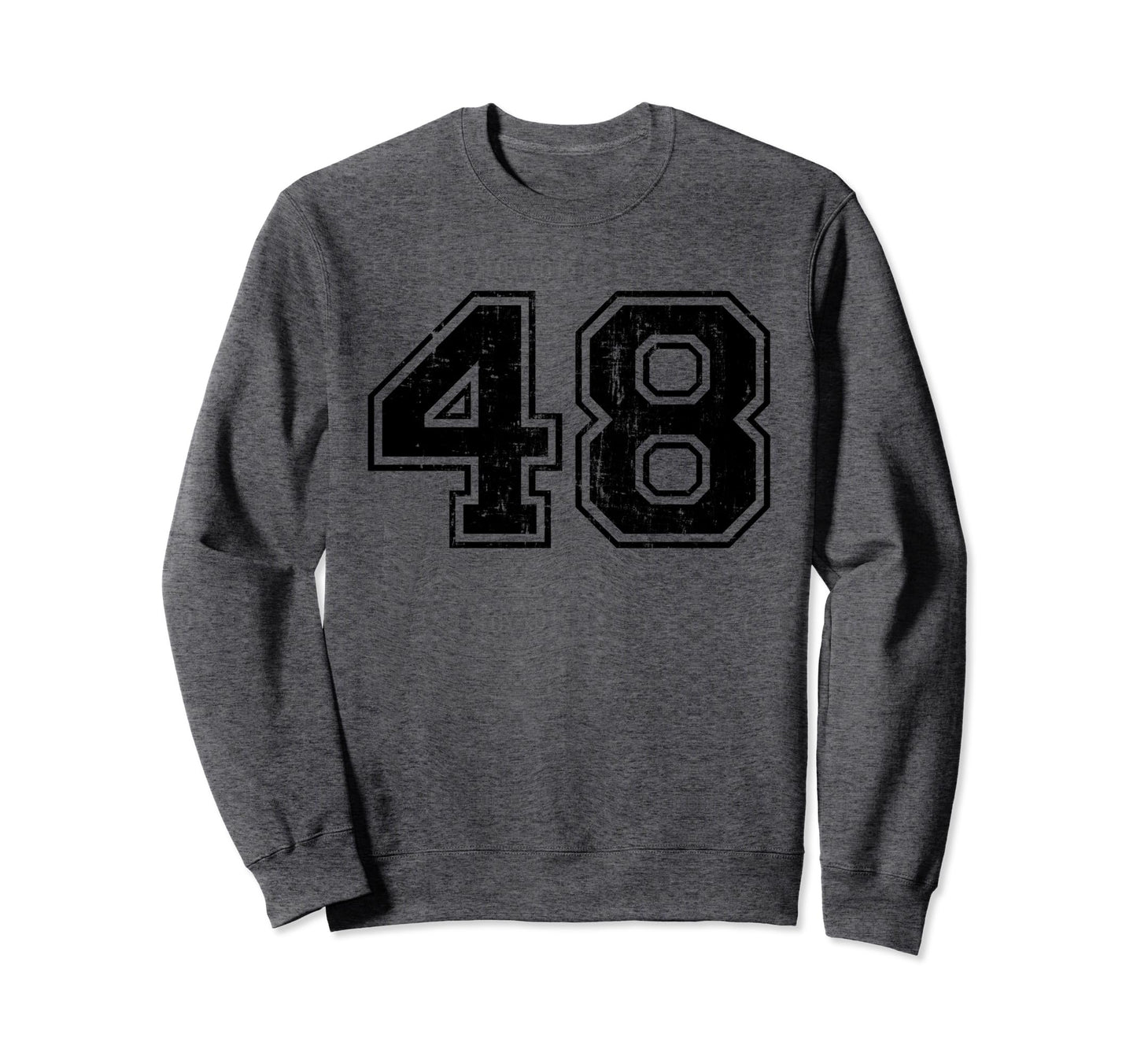 Number 48 Varsity Distressed Sweatshirt - Casual Everyday Wear for Adults - T-Shirt, Sweatshirt, Hoodie