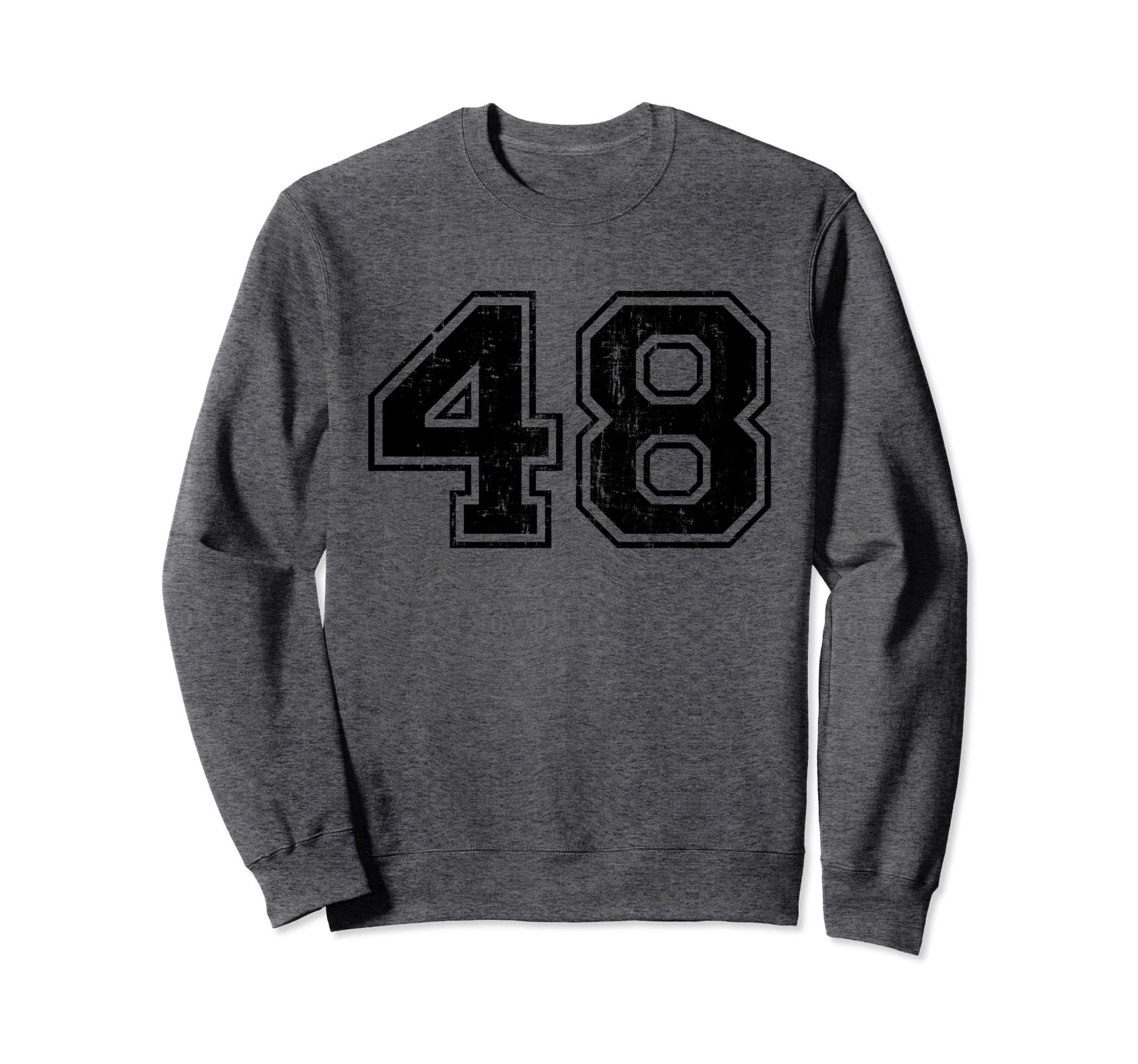 Number 48 Varsity Distressed Sweatshirt - Casual Everyday Wear for Adults - T-Shirt, Sweatshirt, Hoodie