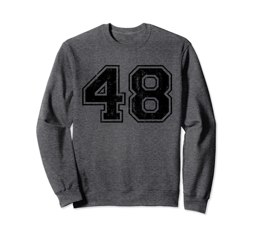 Number 48 Varsity Distressed Sweatshirt - Casual Everyday Wear for Adults - T-Shirt, Sweatshirt, Hoodie