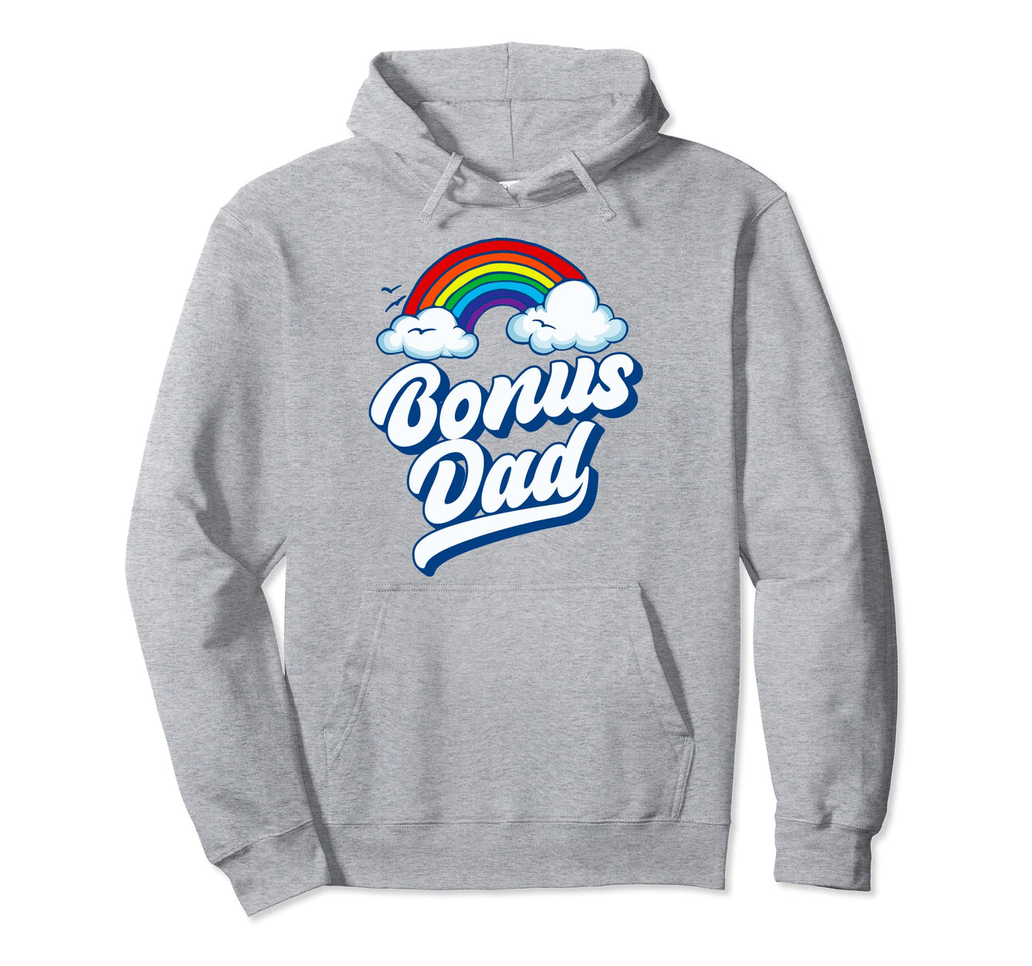 Bonus Dad Funny 80S Rainbow Stepdad Hoodie - Fun Novelty Design Men Women - T-Shirt, Sweatshirt, Hoodie