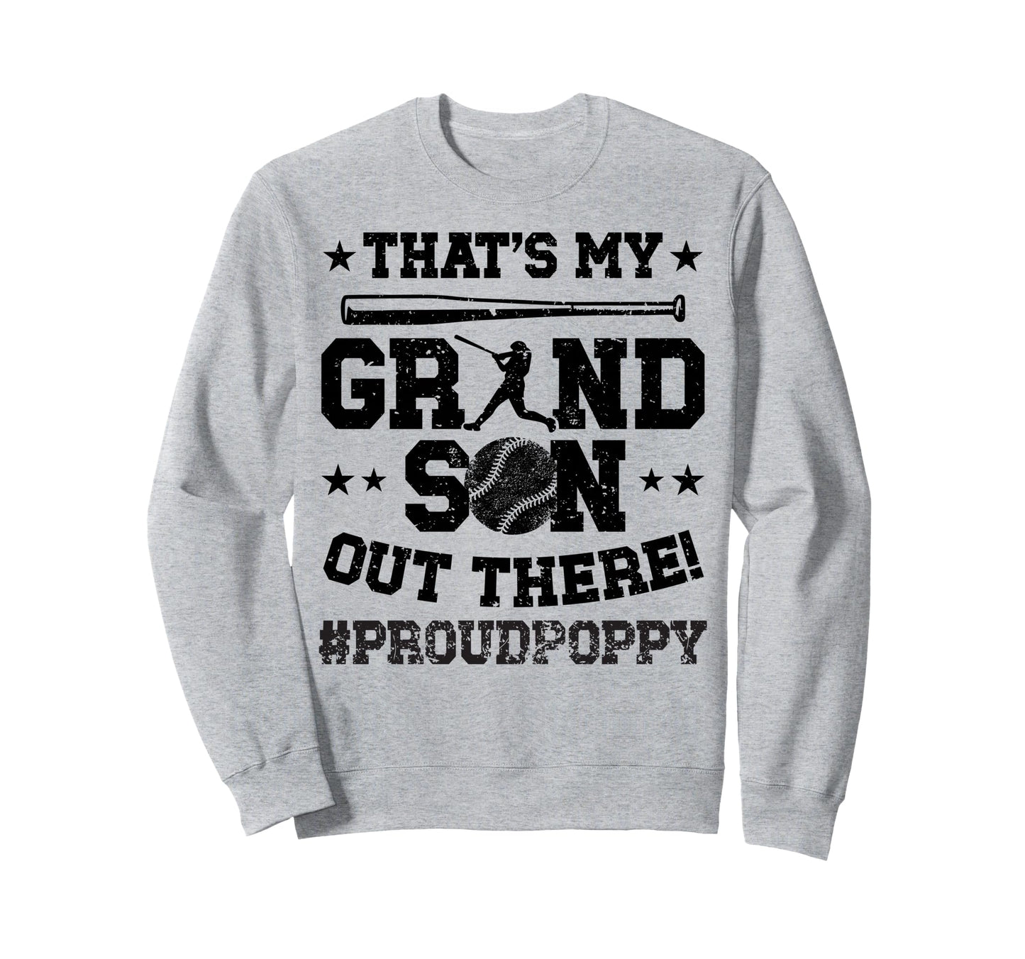 Thats My Grandson Baseball Poppy Sweatshirt - Custom Art Print for Adults - T-Shirt, Sweatshirt, Hoodie