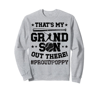 Thats My Grandson Baseball Poppy Sweatshirt - Custom Art Print for Adults - T-Shirt, Sweatshirt, Hoodie