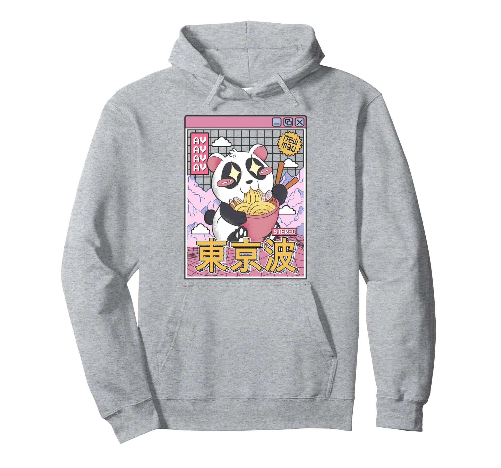 Panda Bear Ramen Japanese Kawaii Hoodie - Minimalist Print for Adults - T-Shirt, Sweatshirt, Hoodie