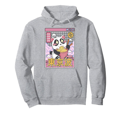 Panda Bear Ramen Japanese Kawaii Hoodie - Minimalist Print for Adults - T-Shirt, Sweatshirt, Hoodie