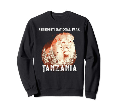 Sunset Safari Lion Serengeti Sweatshirt - Minimalist Print for Adults - T-Shirt, Sweatshirt, Hoodie