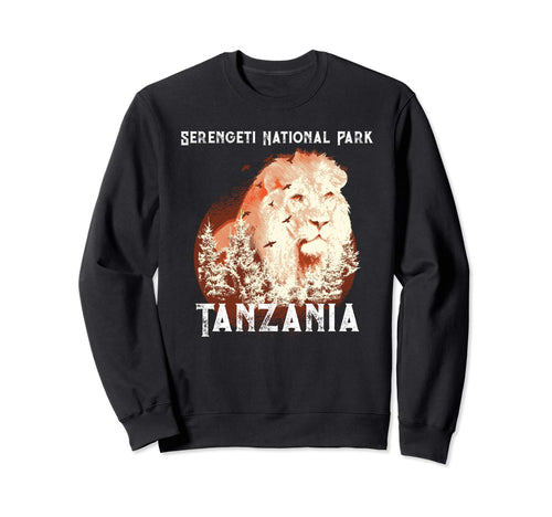 Sunset Safari Lion Serengeti Sweatshirt - Minimalist Print for Adults - T-Shirt, Sweatshirt, Hoodie